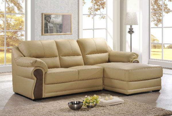 Bell Full Thick Leather L Shaped Sofa