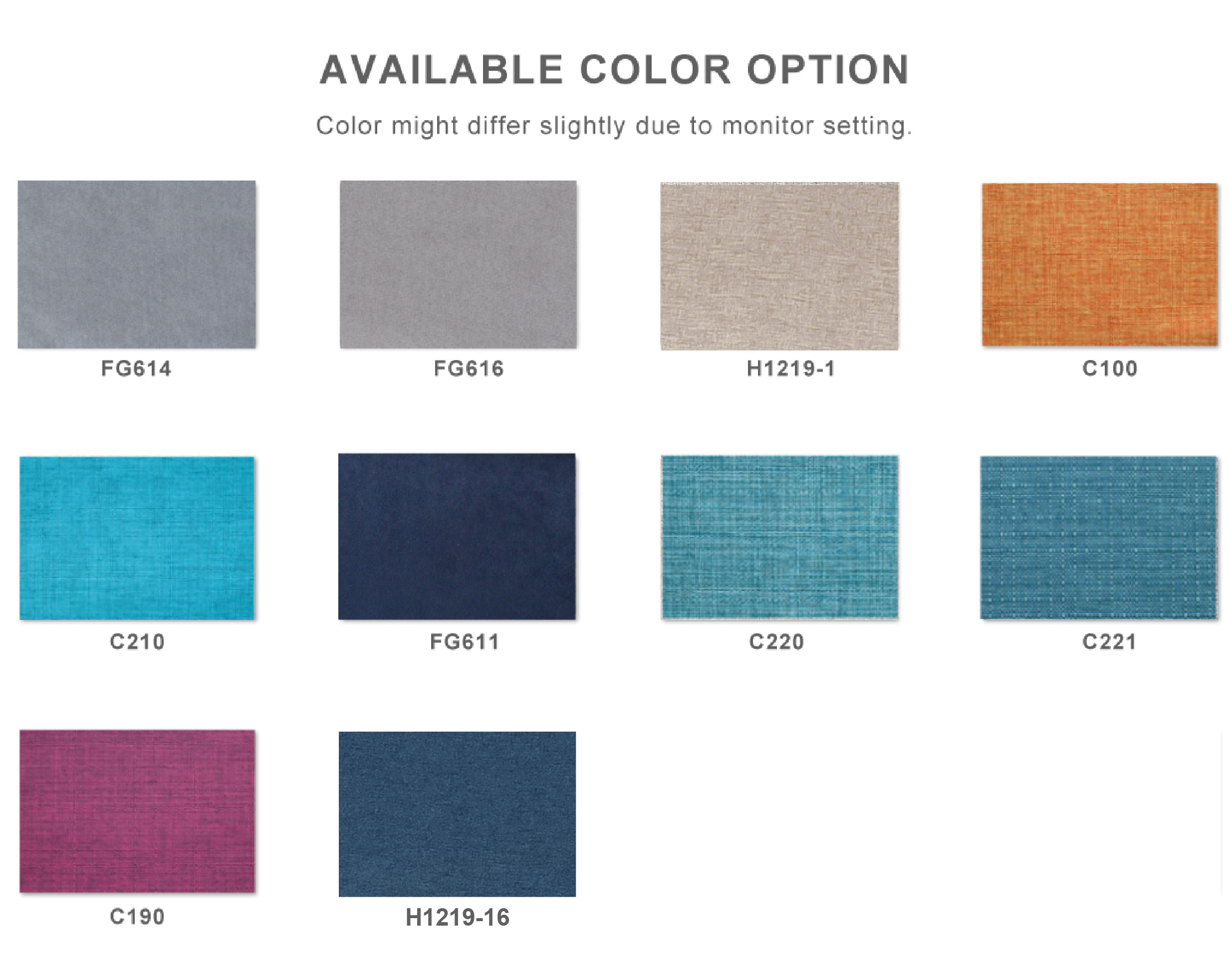 Color Chart_Fabric color sample